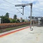 கிளாம்பாக்கம் ரயில் நிலையம் மற்றும் பேருந்து நிலையத்தை இணைக்கும் ஆகாய நடைபாதை பணிகள்