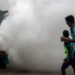 கோவை அன்னூர் பகுதியில் கொசு மருந்து தெளிக்கும் வாகனம்
