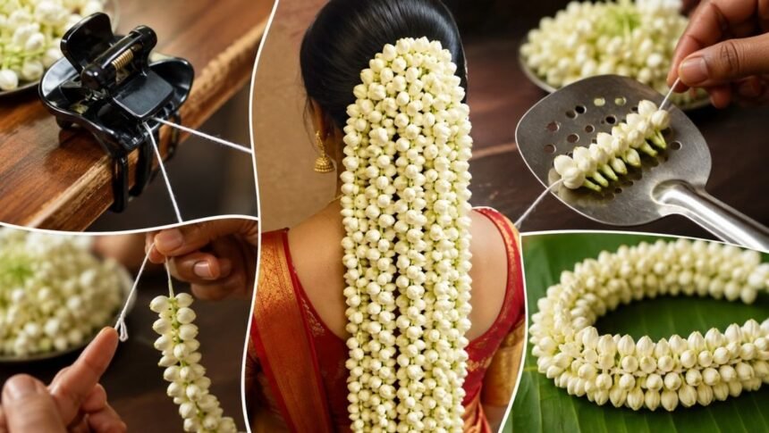 மல்லிகைப்பூ மாலை கோர்க்கும் முறை
