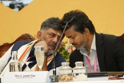 கர்நாடக முதல்வர் டி.கே.சிவகுமார் தென் மாநில முதலமைச்சர்கள் மாநாட்டில் உரையாற்றுகிறார்