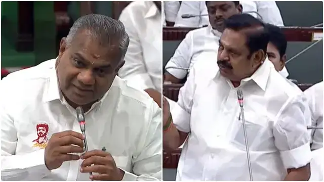 நீர்வளத்துறை அமைச்சர் துரை. முருகன் சட்டப்பேரவையில் பதிலளிக்கிறார்