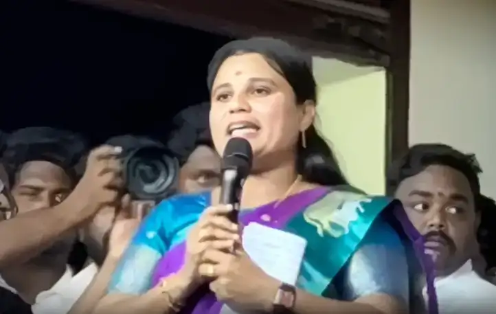 அமைச்சர் ஜெகதீஸ்வரி தவெக பொதுக்கூட்டத்தில் பேசுதல்