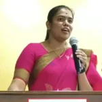 அமைச்சர் கீர்த்தனா விருதுநகரில் நடைபெற்ற நிகழ்ச்சியில் பேசுகிறார்