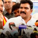 அமைச்சர் நிர்மல்குமார் செய்தியாளர்களிடம் பேசுகிறார்