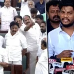 அமைச்சர் ரமேஷ் செய்தியாளர்களிடம் பேசுகிறார்
