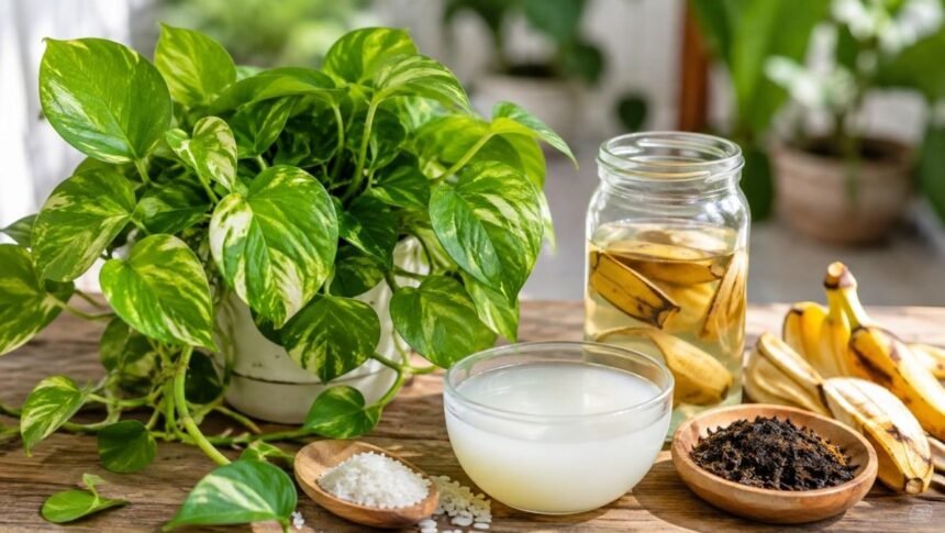 செழிப்பாக வளரும் மணி பிளான்ட் செடி