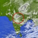 வங்கக்கடலில் மேகக் கூட்டங்கள் குறைந்து காணப்படும் காட்சி
