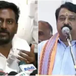 அமைச்சர் ராஜ்மோகன் செய்தியாளர்களை சந்திக்கும் காட்சி