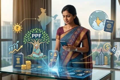 பொது வருங்கால வைப்பு நிதி (PPF) திட்டத்தின் லோகோ அல்லது அது தொடர்பான விளக்கப்படம்