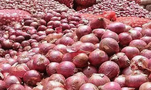 கோயம்பேடு சந்தையில் விற்பனைக்கு அடுக்கப்பட்டுள்ள வெங்காயம்