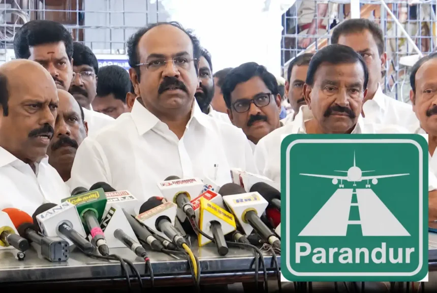 திமுக சட்டமன்ற உறுப்பினர் தங்கம் தென்னரசு செய்தியாளர்களை சந்திக்கும் காட்சி