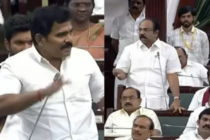 தமிழக சட்டப்பேரவையில் விவாதம் நடைபெறும் காட்சி