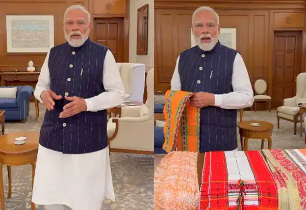 பிரதமர் நரேந்திர மோடி நெசவாளர்களுக்கு ஆதரவு கோரி வீடியோ வெளியிடுகிறார்