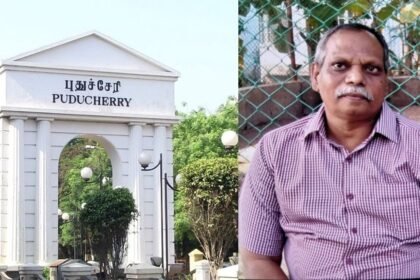 புதுச்சேரி அரசு பள்ளி மாணவர்கள் கல்வி கற்கின்றனர்