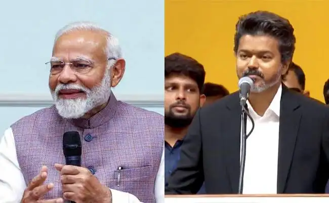 தமிழ்நாடு முதலமைச்சர் விஜய் பிரதமருக்கு கடிதம் எழுதுவது