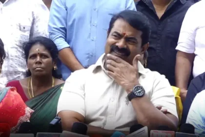 நாம் தமிழர் கட்சி ஒருங்கிணைப்பாளர் சீமான் இரங்கல் தெரிவிக்கும் புகைப்படம்