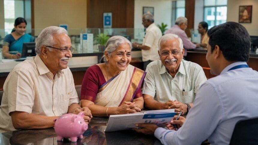 வங்கி ஒன்றில் ஃபிக்ஸட் டெபாசிட் திட்டம் குறித்த அறிவிப்பு பலகை