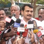 முன்னாள் அமைச்சர் செந்தில் பாலாஜி செய்தியாளர்களிடம் பேசுகிறார்