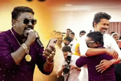 முதலமைச்சர் திரு. ச. ஜோசப் விஜய் மற்றும் பாடகர் த. வேல்முருகன்
