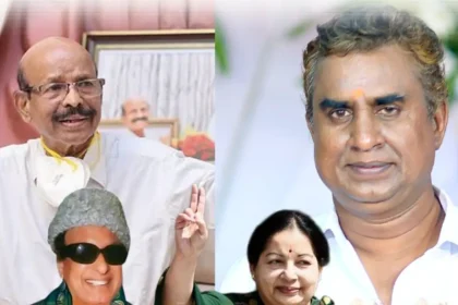 முன்னாள் அமைச்சர் பொன்னையன் செய்தியாளர்களிடம் பேசுகிறார்