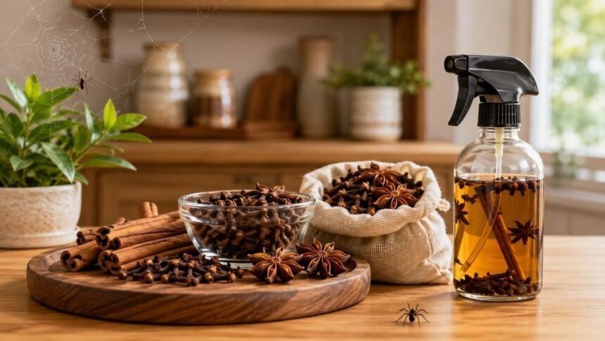 சிலந்தி வலைகளை விரட்ட உதவும் கிராம்பு, பட்டை, அன்னாசிப்பூ