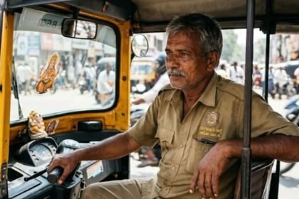 வாகனம் ஓட்டும் ஓட்டுநர் ஒருவரின் கைகள் ஸ்டீயரிங் மீது இருப்பது போன்ற படம்