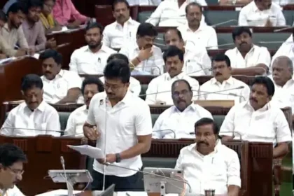 சட்டப்பேரவையில் பேசும் எதிர்க்கட்சித் தலைவர் உதயநிதி ஸ்டாலின்