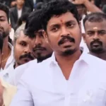 மதுவிலக்கு ஆயத்தீர்வை துறை அமைச்சர் திரு. விக்னேஷ் செய்தியாளர்களை சந்திக்கும் காட்சி