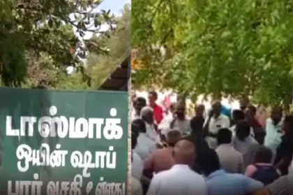 டாஸ்மாக் கடைகள் மூடப்பட்டதால் தனியார் பார்களில் கூடிய மதுபிரியர்கள்