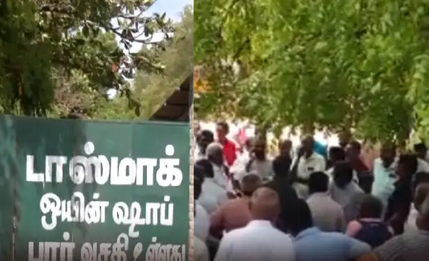 டாஸ்மாக் கடைகள் மூடப்பட்டதால் தனியார் பார்களில் கூடிய மதுபிரியர்கள்