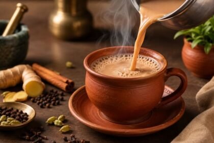 டீ கோப்பை மற்றும் மசாலாப் பொருட்கள்