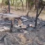 தீயணைப்பு வீரர்கள் மீட்பு பணியில் ஈடுபடும் காட்சி