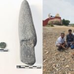 திருக்கோவிலூர் தென்பெண்ணை ஆற்றில் கண்டெடுக்கப்பட்ட கற்காலக் கருவி மற்றும் சோழர் காலக் காசு
