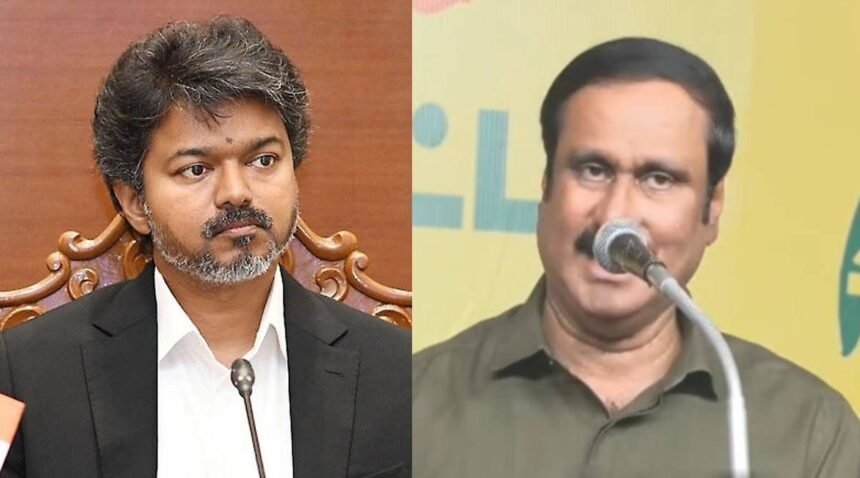 பாமக நிறுவனர் அன்புமணி ராமதாஸ் செய்தியாளர்களை சந்திக்கும் காட்சி