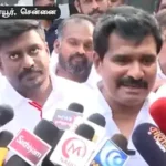 அமைச்சர் நிர்மல்குமார் செய்தியாளர்களிடம் பேசுகிறார்