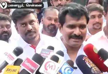 அமைச்சர் நிர்மல்குமார் செய்தியாளர்களிடம் பேசுகிறார்