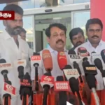 பாஜக தலைவர் நயினார் நாகேந்திரன் செய்தியாளர்களை சந்திக்கும் காட்சி