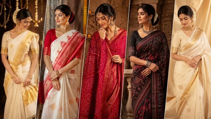 மணப்பெண் தோற்றத்திற்கு ஏற்ற பல்வேறு பாரம்பரிய துணி வகைகள்