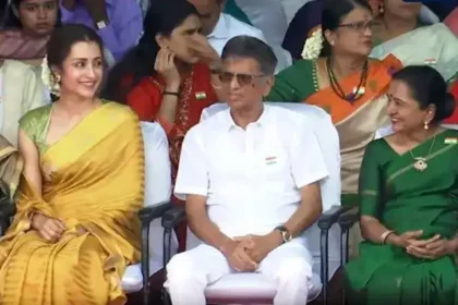 முதலமைச்சர் விஜய் மற்றும் நடிகை த்ரிஷா சுதந்திர தின விழாவில் பங்கேற்பு