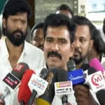 அமைச்சர் நிர்மல்குமார் செய்தியாளர்களிடம் பேசுகிறார்