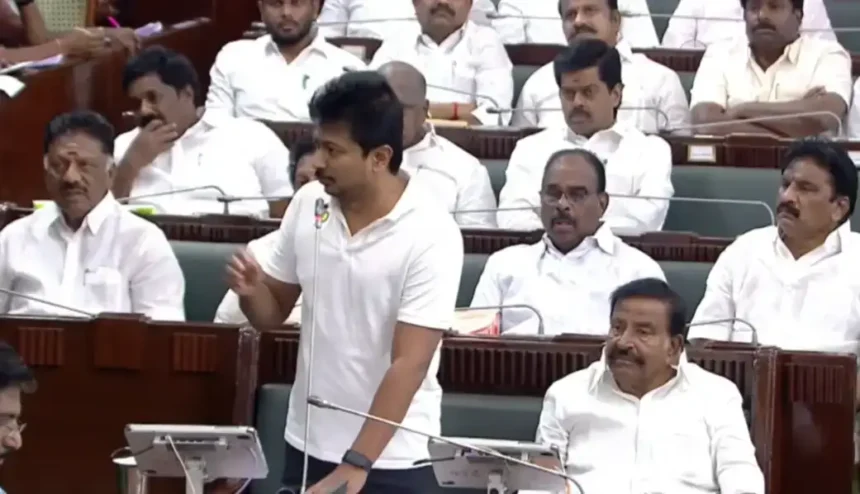 சட்டப்பேரவையில் பேசும் உதயநிதி ஸ்டாலின்