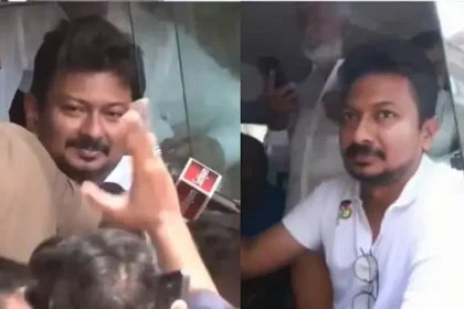 எதிர்க்கட்சித் தலைவர் உதயநிதி ஸ்டாலின் காவல் நிலையத்தில் இருந்து வெளியே வருகிறார்