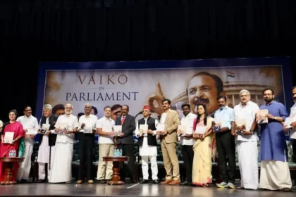 டெல்லியில் நடைபெற்ற 'நாடாளுமன்றத்தில் வைகோ' ஆங்கில நூல் வெளியீட்டு விழா