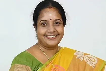 வானதி சீனிவாசன் அறிக்கை வெளியிடும் காட்சி