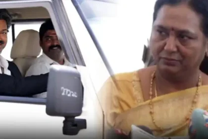 பிரேமலதா விஜயகாந்த் செய்தியாளர்களிடம் பேசுகிறார்