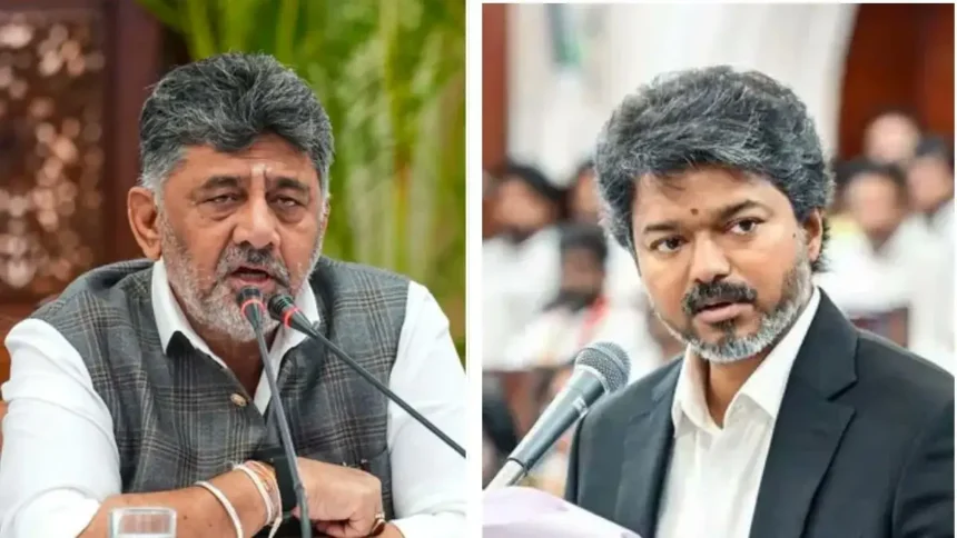 தமிழ்நாடு முதலமைச்சர் விஜய்யும் கர்நாடக முதலமைச்சர் டி.கே. சிவகுமாரும் சந்திப்பு