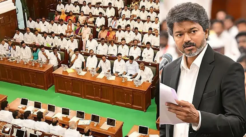 தமிழக சட்டசபையில் முதல்வர் விஜய் உரையாற்றுகிறார்