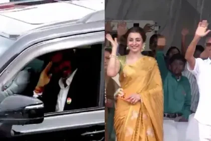 முதலமைச்சர் விஜய்க்கு கையசைத்து டாடா காட்டும் நடிகை திரிஷா