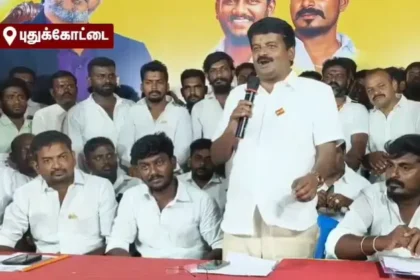 முன்னாள் அமைச்சர் சி.விஜயபாஸ்கர் தவெக நிர்வாகிகள் கூட்டத்தில் பேசுகிறார்