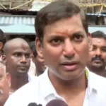 நடிகர் விஷால் பேட்டி அளிக்கும் காட்சி